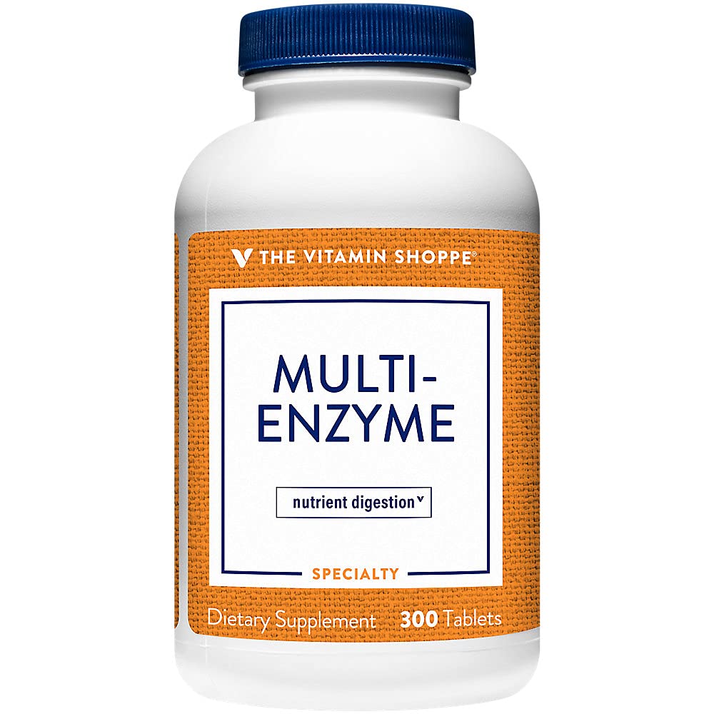 The Vitamin Shoppe Multi Enzyme - pomaga podpreti Prebava in Absorpcija beljakovin, ogljikovih hidratov in maščob (300 tablet)