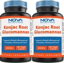 Nova Nutritions 2 Pakiranje Konjac Root Glucomannan Kapsule 2000 mg/Serving Veggie Caps 180 Število (skupaj 360 kapsul)