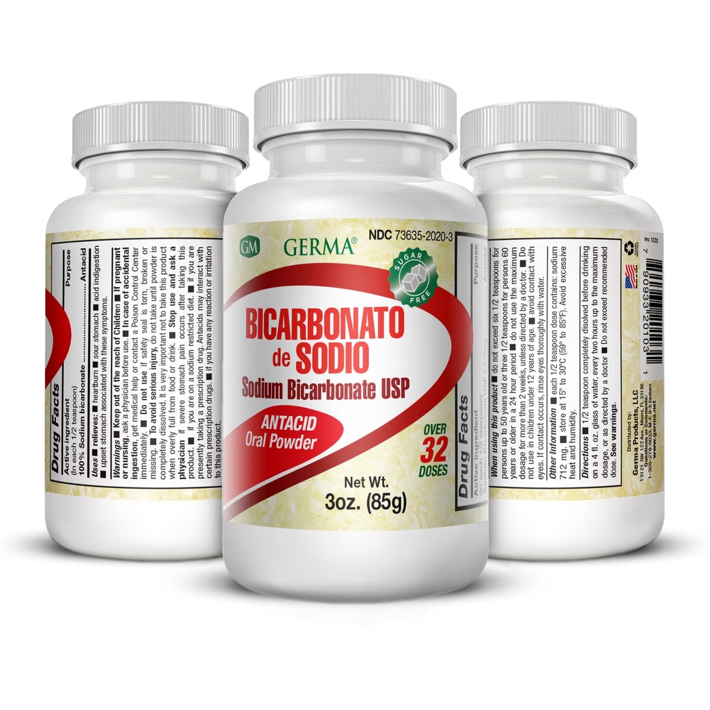 Natrijev bikarbonat USP 3oz v prahu Bikarbonato de Soda 3-PACK
