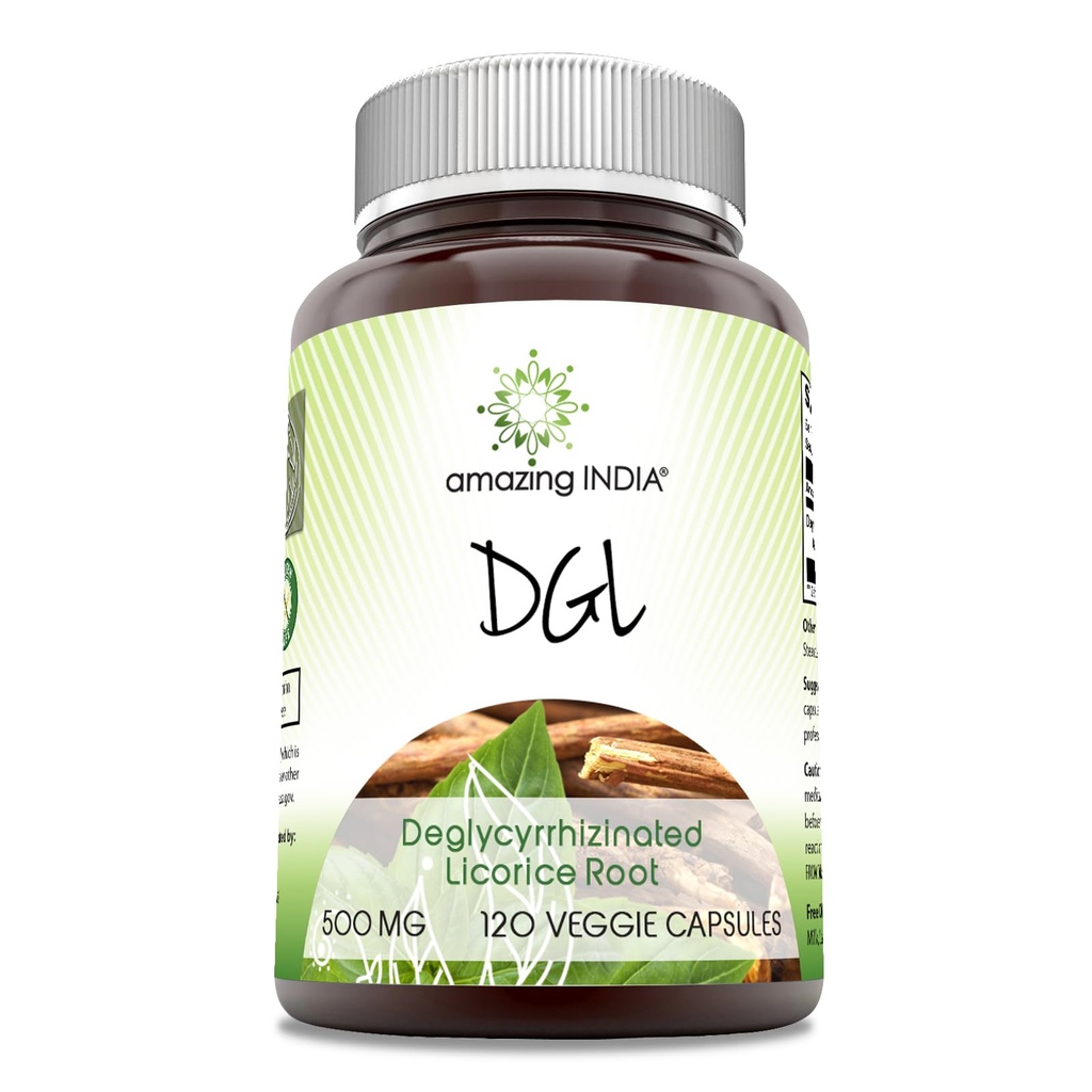 Neverjetna Indija DGL 500 mg 120 Veggie kapsule dopolnilo 