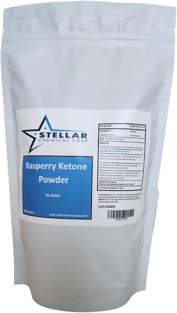 Raspberry Ketone Powder ~ ~ 500 Grams Prehranska dopolnila, Antioksidanti Podpora - Pure, Gluten Free - 500mg na služijo