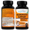 SugarMD Neuropatia Supplement – 60 Živec dopolnilne kapsule z alfa lipoična kislina, Benfotiamin & vitamin D3 B6 B12 - Živec podpora dodatek za noge, roke, prste in noge - 30 dan dobave