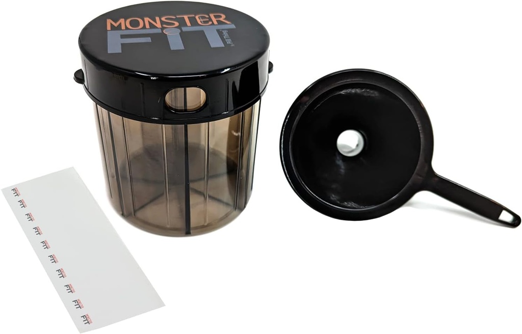 Monster Fit dopolnilno zdravilo tablete Dispenser s polnilnim pokrovom in nalepke, ekstra velike tablete kontejnerski ročaji skoraj vsak dodatek (pošast z lijakom)