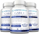 Odobrena znanost GABA+ - Spodbujanje mirnega, izboljšanega spanja, Boost Mood - GABA, L-Theanin, L-Arginin, vitamin B6, BioPerin - visoka absorpcija - 180 kapsul - Vegan