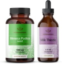 HERBAMA Mimosa Pudica in Mlečni komplet s 1000 mg Mimosa Pudica Kapsule & Mlečni tinkturni tinktura 4 fl - Vegan, ne- GMO, sladkor in alkohol - 2 pakiranji