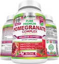 Premium Granatni sok v prahu dodatek 1200mg, Podpira zdravo krvni tlak, sklepov, kože in proti staranju z bioperinom črni poper, močan antioksidant z vitaminom C & K, 120 Veganske kapsule