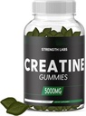 Kreatin brez sladkorja 5g za moške in ženske - Žvečljivi Kreatin monohidrat Gumiji Gradite velikost z L-teanin & vitamin B12 5000mg Bodybuilding Moč mišic - Predworkout rast