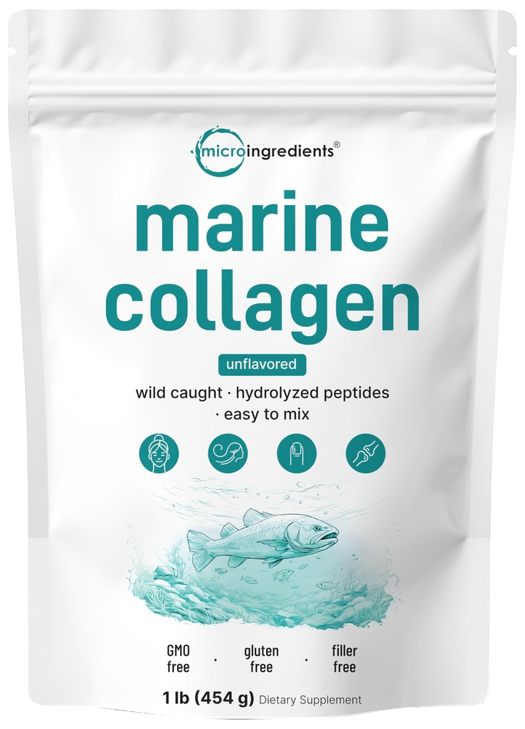 Mikro Sestavine Marine colagen peptidi v prahu, 1 lb 