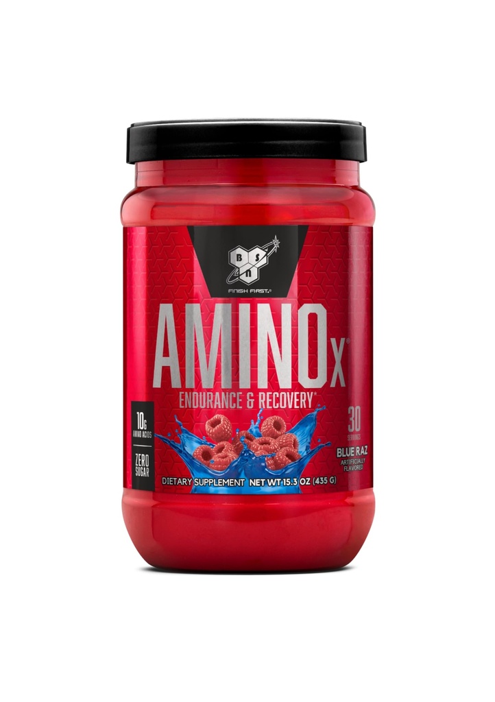 BSN Amino X Muscle Recovery & Endurance Powder z BCAA, 10 Grami aminokislin, Keto Friendly, Kofein Free, Podpora vzdržljivosti, Nič sladkorja, Blue Raz, 30 obroki (Packaging May Vary)