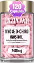 Inozitol dodatek - Myo-Inositol in D-Chiro Inositol Plus Folat in vitamin D - zdravo Hormonovo ravnovesje in zdravo Ovarska podpora za ženske Idealno 40:1 Razmerje-009