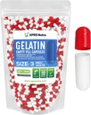 XPRS Nutra velikost 3 prazne kapsule - 1000 Število praznih kapsul želatina - tablete DIY Kapsule Polnjenje - Čiste kapsule Goveje tablete Gel Caps Napolnjeno za Do-it-Your-Your Vitamini in dodatki (rdeča/bela)