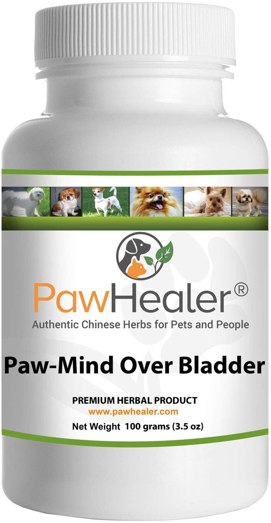 Pasja urinska inkontinenca - Paw Mind over bladder - Zeliščna remedy za pse z puščobnim mehurjem - 100 gram prašek