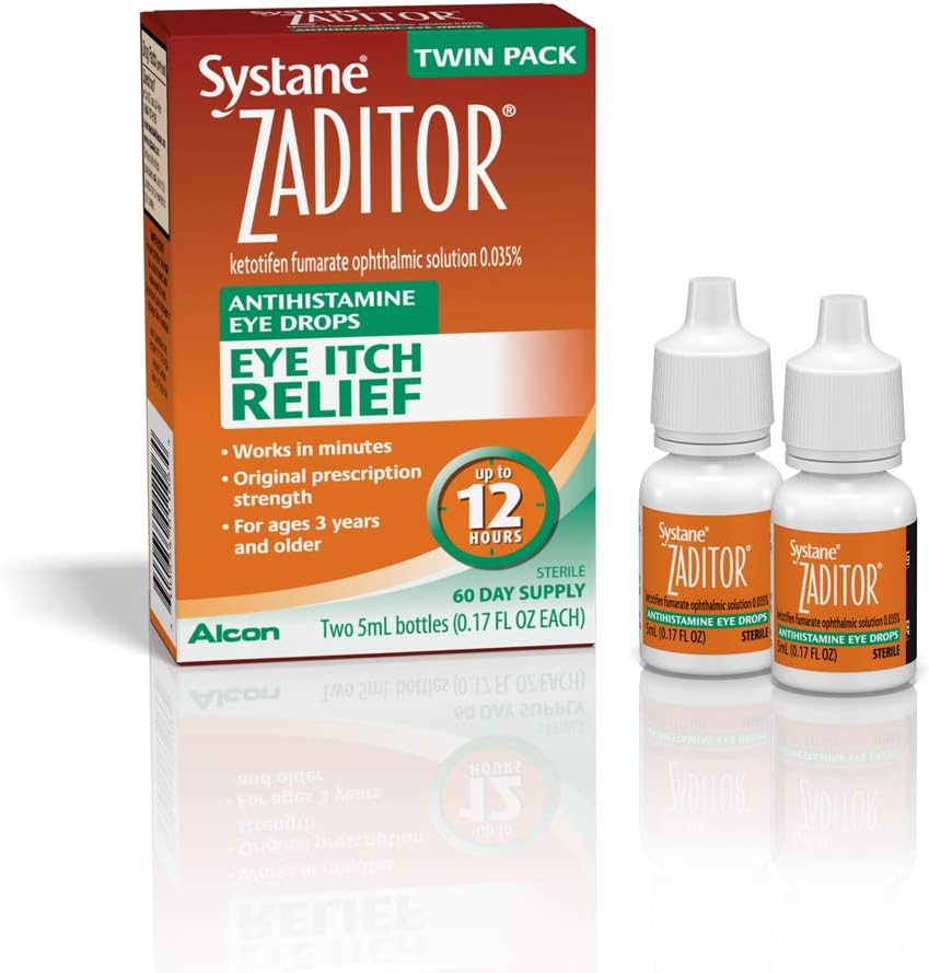 Sistanske antihistaminiške kapljice za oči, dvojček, 5-ml vsak, 0,17 ounce (paket po 2)