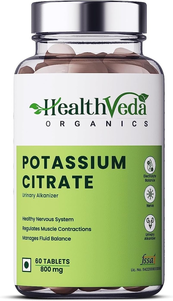Kalijev citrat 800 mg (60 tablet Veg) 100% Zelišče z NO znanimi neželenimi učinki - z Exportmart