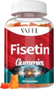 Fisetin dopolnila 500mg - Gummy dodatek, močan antioksidant mešanica za celično zdravstveno podporo - Vegan & Non-GMO Formula z Flavonoidi & Rastlinski izvlečki, Boost Kognitivne funkcije, 60 Gumies