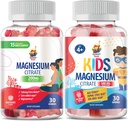 Magnezij Gumiji za otroke 500mg in Magnezij Gumiji za odrasle - 100mg. Mirni magnezijevi žveči - Magnezijev citrat žvečljivi dodatek za Mood & Mišična podpora