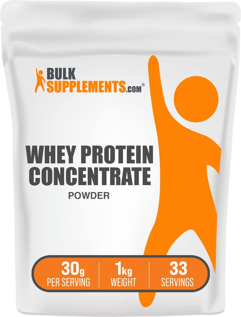 BulkSupplements.com koncentrat sirotkinih beljakovin v prahu - sirotkine beljakovine v prahu dodatek, nesladkan, brez arome in glutena, 30g na serviranje, 1kg (2,2 lbs) (paka po 1)