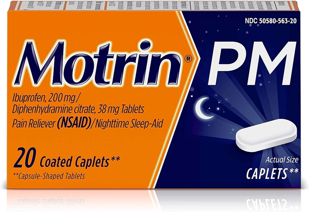 Motrin Motrin Pm Obloženi Caplets, 20 Kaplet (paka 3)