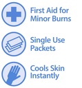 Globe First Aid Burn Gel z Aloe 0.9g paketi, (Škatla 144) Napredni gel prve pomoči za začasno oprostitev manjših opeklin, rezov in lusk