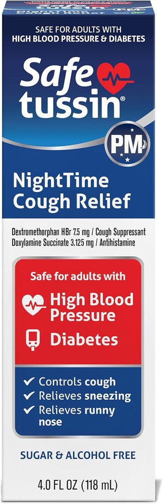 Safetussin PM nočni čas Kašelj Relief Syrup, 4 Ounce steklenica