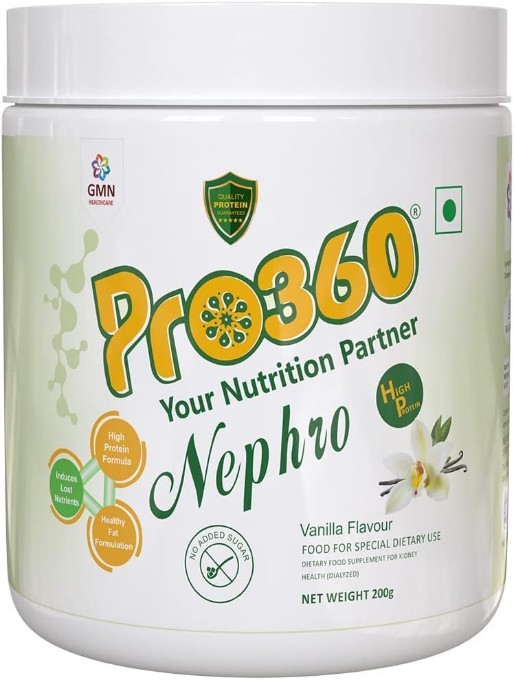 Nepeta Nephro Protein Dialysis Care Nutritional dodatek v prahu L-karnitin za zdravje ledvic – brez dodanega sladkorja, vanilija aroma 200g