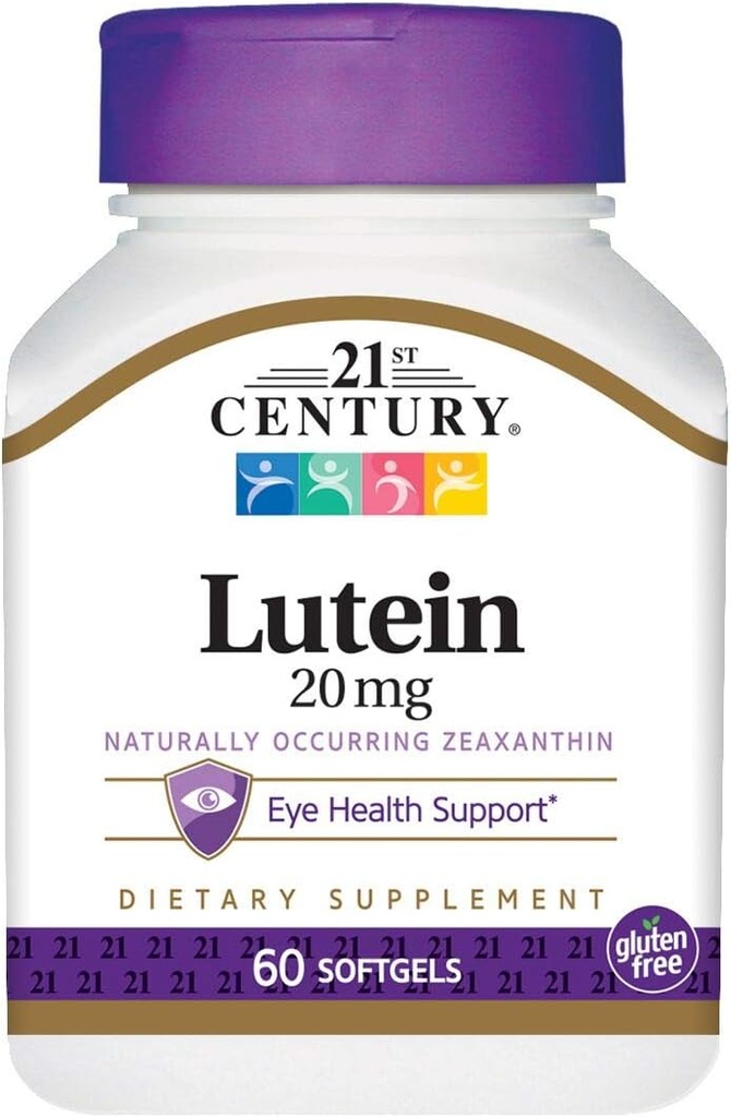 21. stoletje Lutein 20 mg Softgels - 60 ct, pakiranje po 3
