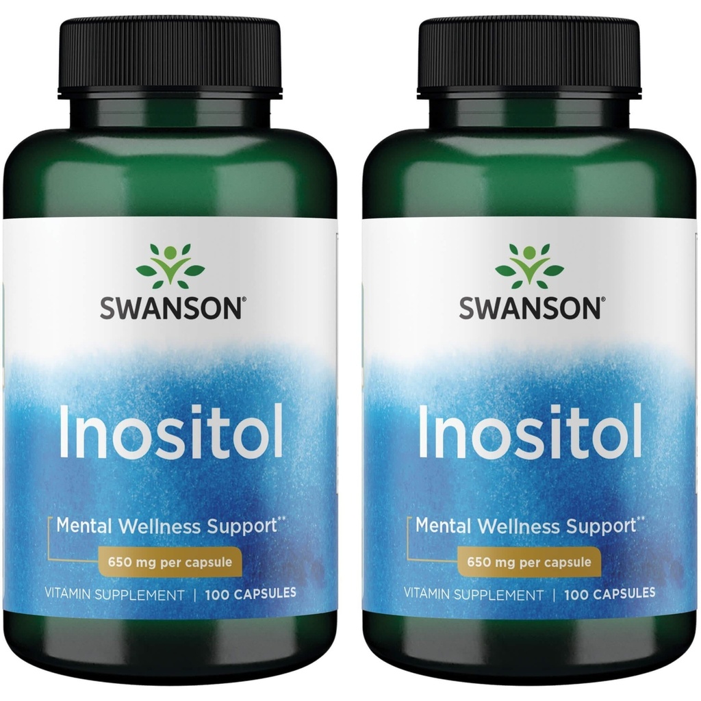 Swanson Inositol 650 Milligrams 100 kapsul (2 pakiranji)