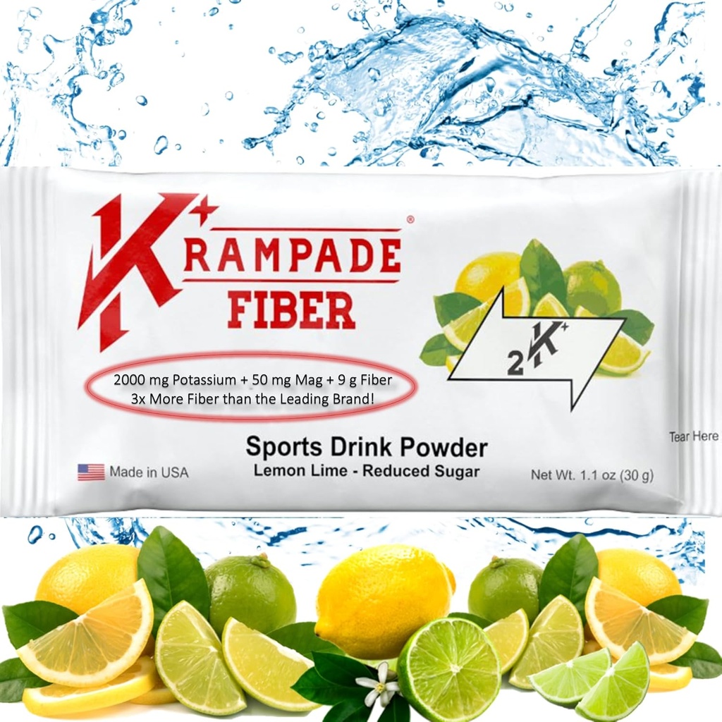 Krampade Fiber Supplement Elektroliti Powder - 9g Prebiotične Fiber + 2000mg Kalijev Dodatek + Magnezij 