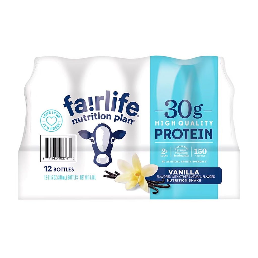 Fair Life Nutrition Plan High Protein Liquid Shake, Vanilla, 11,5 Fl Oz, pakiranje po 12