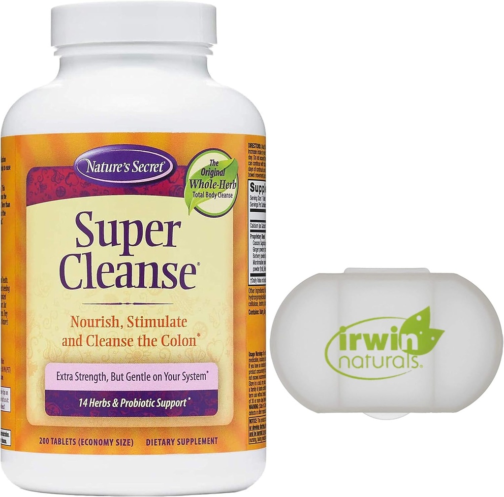 Narava je skrivnost super čiščenje ekstra moč Toxin Detox in nežna odstranitev celotno čiščenje telesa, Prebavne in Colon zdravje podpora, 200 tablete, s primeru tablete