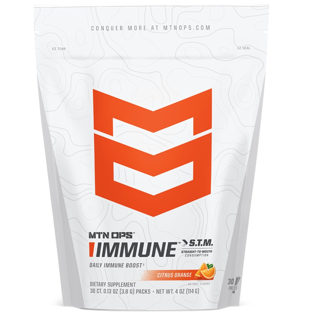 MTN OPS Imune STM Powder Drink Mix, Vitamin C, Vitamin D, Cink & Antioksidanti za dnevno podporo imunskega sistema, Hidracija & Wellness, 30 Serving, Citrus Flavor