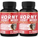 BMVINVOL (2 pakiranji) Kapsule horny koze plevela z Maca, Tribulus, Ginseng. Ashwagandha, Tongkat Ali - 8-v-1 za podporo ravni energije