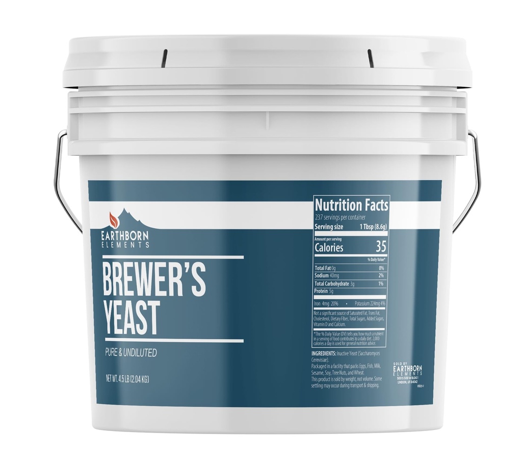 Elementi Zemljinega rodu Brewer's Yeast 1 Gallon Bucket, čisti in nerazredčeni, neaktivni Yeast