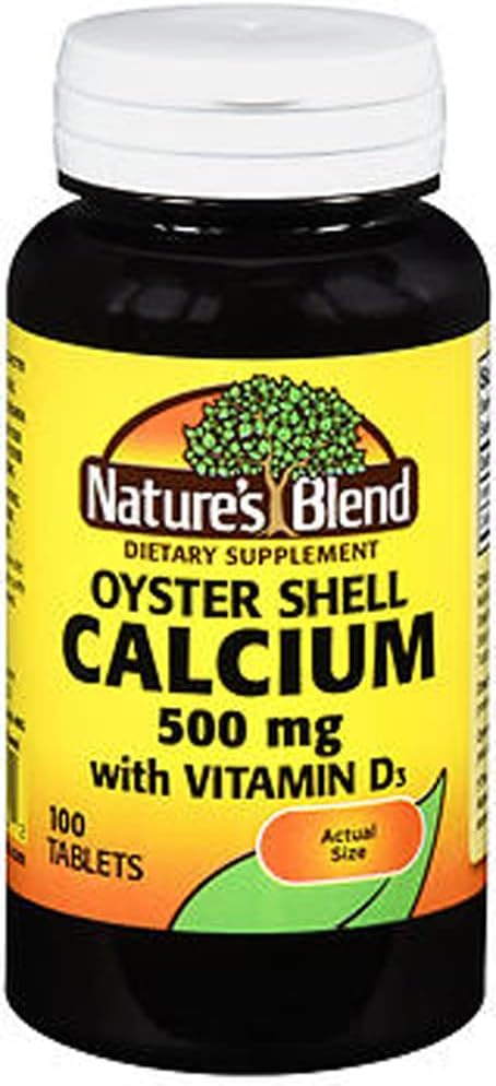 Naravne mešanice Oyster Shell kalcij 500mg z vitaminom D3, 100 tablete (paket 3)