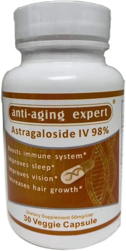 Mikroniziran Astragalozid IV 98% 50 mg, Telomere Dodatki - Astragalus Root Extract, Podpora imunskega sistema in antioksidant podporo, 30 Vgen kapsule