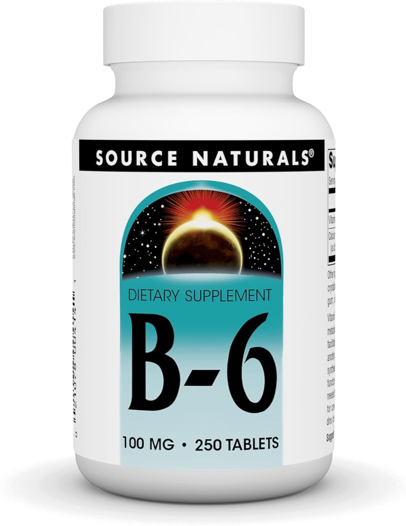Vir Naturals Vitamin B-6, 100 mg Podpora imunskemu sistemu - 250 tablet