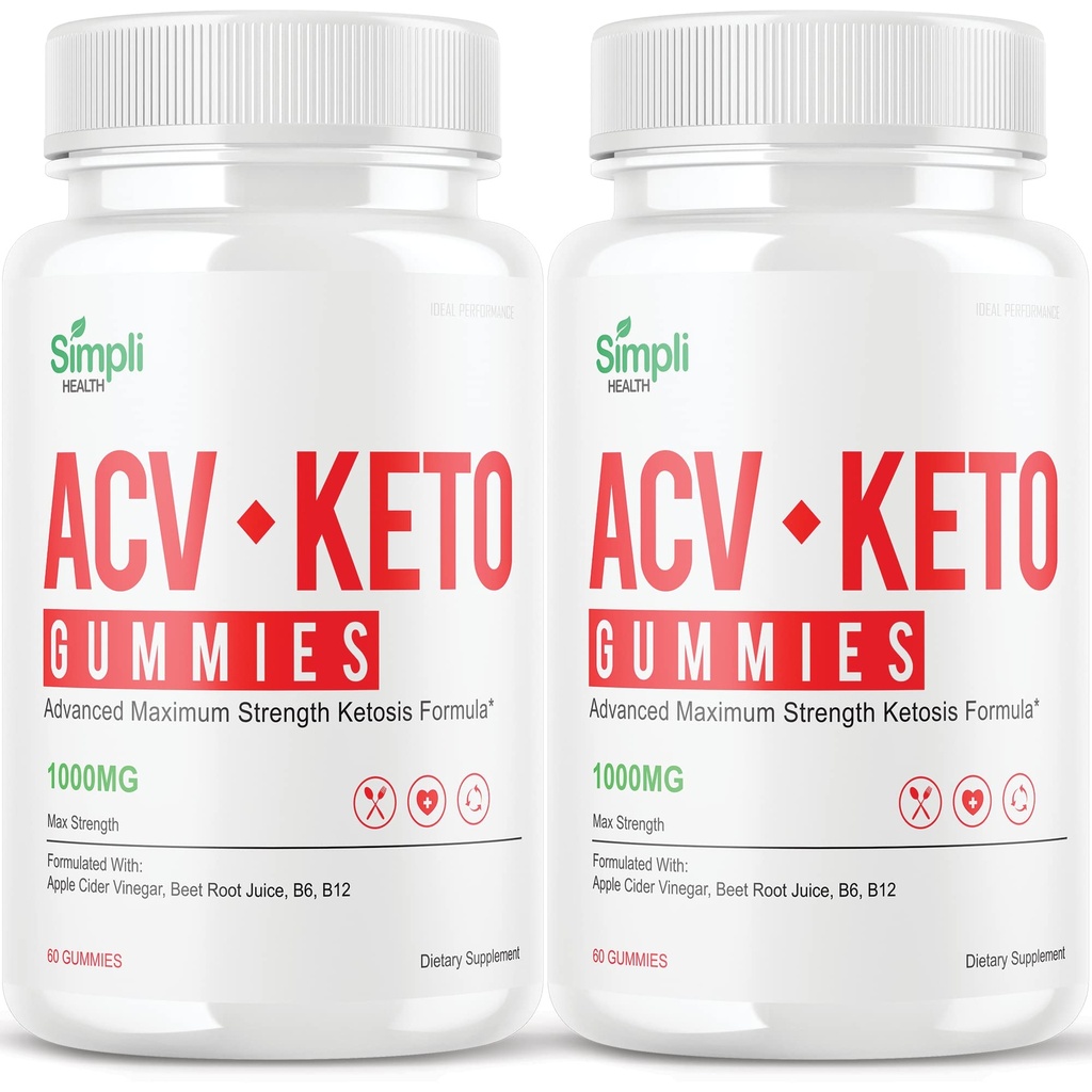 IDEAL UČINKOVITOST (2 paket) Simpli ACV Ketos Gummies Simpli Health Gummies Simplihealth Gummies Preprosto Acc (120 Gummies)