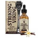 Krepko olje za rast vikinške brade - 2 fl oz, paket 1, Vanilla - Debelost Brada olje z Jojoba & Argan ekstrakti - spodbuja rast obraza las in cilji krpa območja - Biotin Fortified