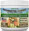 Probiotiki za pse - Prebavno zdravje, Gut Flora, Podpora za telo, Podpora imunskega sistema - Soft Chews dodatek za pse 120 ct, Made in ZDA