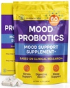 InnovixLabs Mood Probiotic za ženske in moške, klinično raziskana digestivna in razpoloženjska podpora dodatek, Lactobacillus helveticus Rosell-52ND & Bifidobacterium longum Rosell-175, 60 kapsul