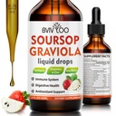 Soursop Graviola Tekoče kapljice za podporo celic in regeneracijo, Imune Boost, Relax, Jetra in spanje, Soursop Bitters Tekoči, Sladkor/Gluten Prost, naravne jagode aroma - 2 Fl Oz (60ml) Steklenica