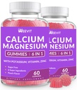 Brez sladkorja kalcijevi gumiji m/vitamin D3 K2, kalcijev magnezijev cink Gumiji za kosti, mišice in imuno, Alge CA Magnezij 2:1 Razmerje Kalcij dodatek za ženske in moške - Vegan