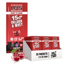 Hranilna oblika LPS Tekoči kolagen in sirotkini proteini - ne-GMO pijača, brez sladkorja - spodbuja zdravo kožo in lase za moške in ženske, Cherry, Single Serve (25 paketov)