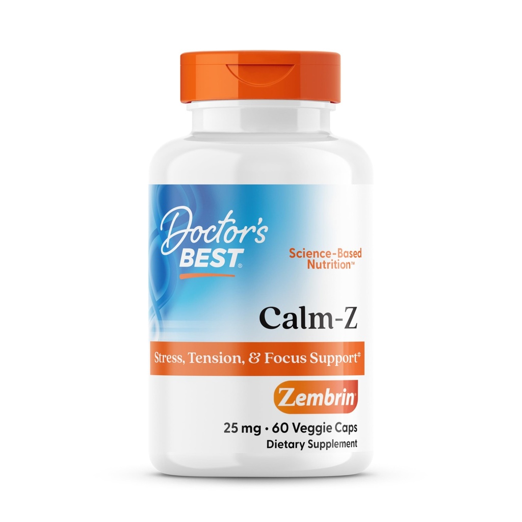 Zdravnik's Best Calm with Zembrin, Stres & Mood podpora, 25mg Veggie Caps, 60Count