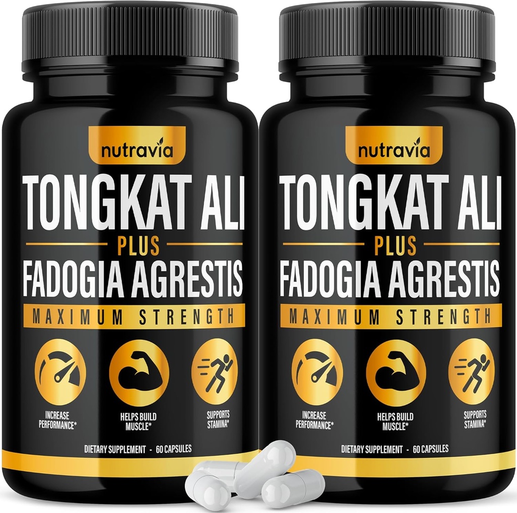 (2 paketa) Tongkat Ali Fadogia Agrestis za moške dodatek, moški dušikov oksid ojačevalec Longjack Tongkat Ali ekstrakt v prahu vitamini test pretok črpalke mešanica tongkat-Ali za ženske (120 kapsul)
