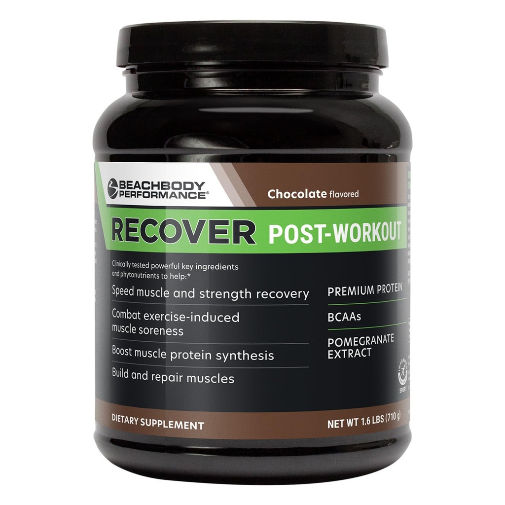 BODi Recover Whey Protein Powder Mešanica – Čokolada po treningu Whey dodatek za okrevanje mišic z 20g proteini, BCAA, izvleček Granate - hitro okrevanje - 20 Serving Tub