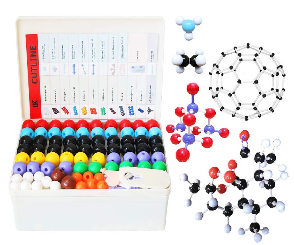 LINKTOR Chemistry Molekular Model Kit (444 kosov), Študent ali učitelj Set za ekološko in inorgansko učenje kemije, Motivirati navdušenje za učenje in povečanje prostor Domišljija, Fullerene Set
