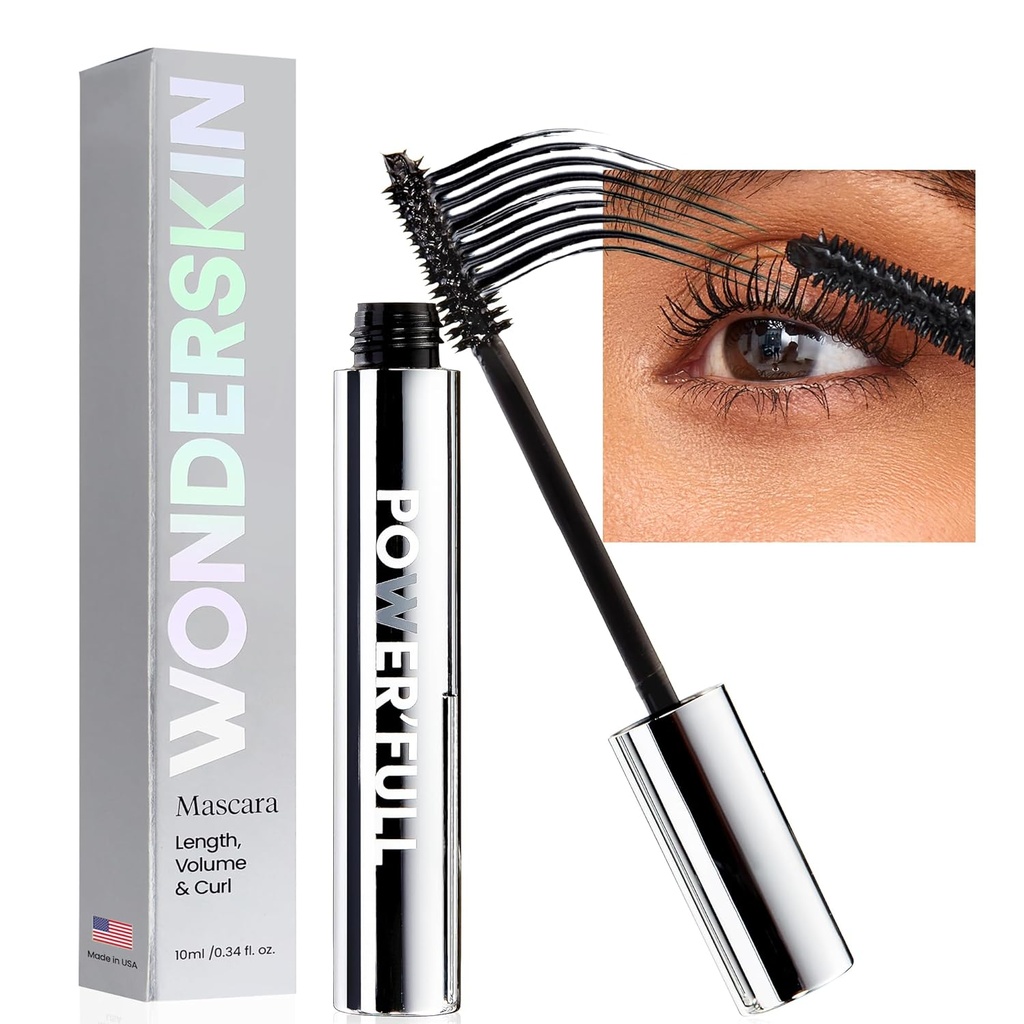 Wonderskin maskara - Črna maskara za volumen, dolžina, in Curl - Podaljšanje, Volumizing & Smudge dokaz ličila