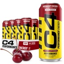 C4 Energija Ogljikov nič sladkor Energijski napitek, Predworkout napitek + Beta Alanine, Polnočni Cherry, 16 Fl Oz (Pack of 12)